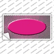 Pink White Small Chevron Oval Oil Rubbed Novelty Sticker Decal
