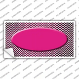 Pink White Small Chevron Oval Oil Rubbed Novelty Sticker Decal