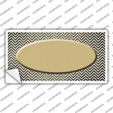 Gold White Small Chevron Oval Oil Rubbed Novelty Sticker Decal