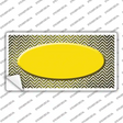 Yellow White Small Chevron Oval Oil Rubbed Novelty Sticker Decal