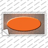 Orange White Small Chevron Oval Oil Rubbed Novelty Sticker Decal