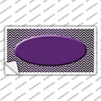 Purple White Small Chevron Oval Oil Rubbed Novelty Sticker Decal