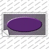 Purple White Small Chevron Oval Oil Rubbed Novelty Sticker Decal