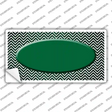 Green White Small Chevron Oval Oil Rubbed Novelty Sticker Decal