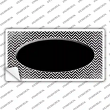 Black White Small Chevron Oval Oil Rubbed Novelty Sticker Decal