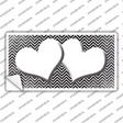 Black White Small Chevron Hearts Oil Rubbed Novelty Sticker Decal