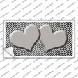 Gray White Small Chevron Hearts Oil Rubbed Novelty Sticker Decal