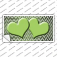 Lime Green White Small Chevron Hearts Oil Rubbed Novelty Sticker Decal