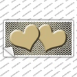 Gold White Small Chevron Hearts Oil Rubbed Novelty Sticker Decal