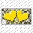 Yellow White Small Chevron Hearts Oil Rubbed Novelty Sticker Decal