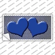 Blue White Small Chevron Hearts Oil Rubbed Novelty Sticker Decal