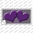 Purple White Small Chevron Hearts Oil Rubbed Novelty Sticker Decal