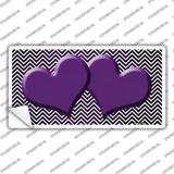 Purple White Small Chevron Hearts Oil Rubbed Novelty Sticker Decal