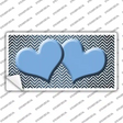 Light Blue White Small Chevron Hearts Oil Rubbed Novelty Sticker Decal
