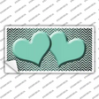 Mint White Small Chevron Hearts Oil Rubbed Novelty Sticker Decal