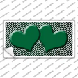 Green White Small Chevron Hearts Oil Rubbed Novelty Sticker Decal
