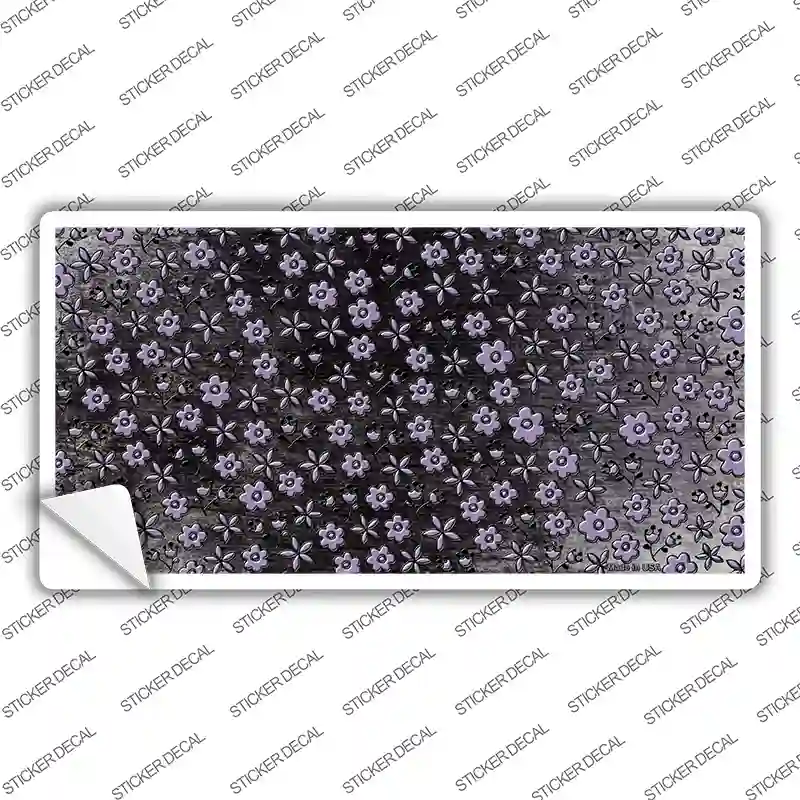Black Purple Flowers Oil Rubbed Novelty Sticker Decal