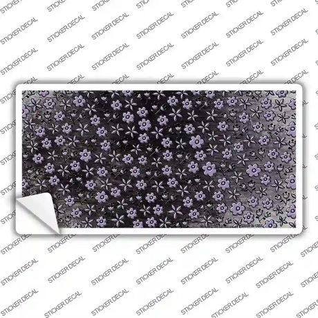 Black Purple Flowers Oil Rubbed Novelty Sticker Decal