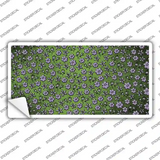 Lime Green Purple Flowers Oil Rubbed Novelty Sticker Decal