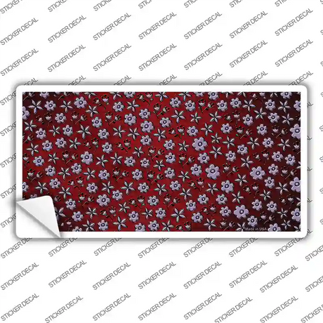 Red Purple Flowers Oil Rubbed Novelty Sticker Decal