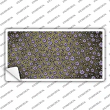 Gold Purple Flowers Oil Rubbed Novelty Sticker Decal