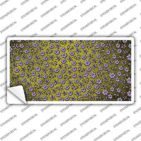 Yellow Purple Flowers Oil Rubbed Novelty Sticker Decal