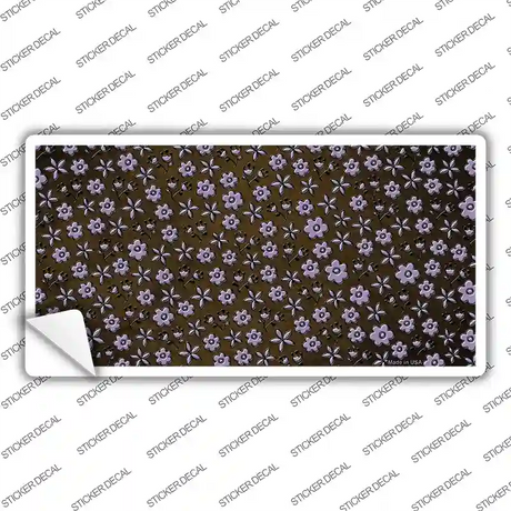 Brown Purple Flowers Oil Rubbed Novelty Sticker Decal