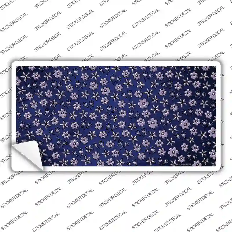 Blue Purple Flowers Oil Rubbed Novelty Sticker Decal