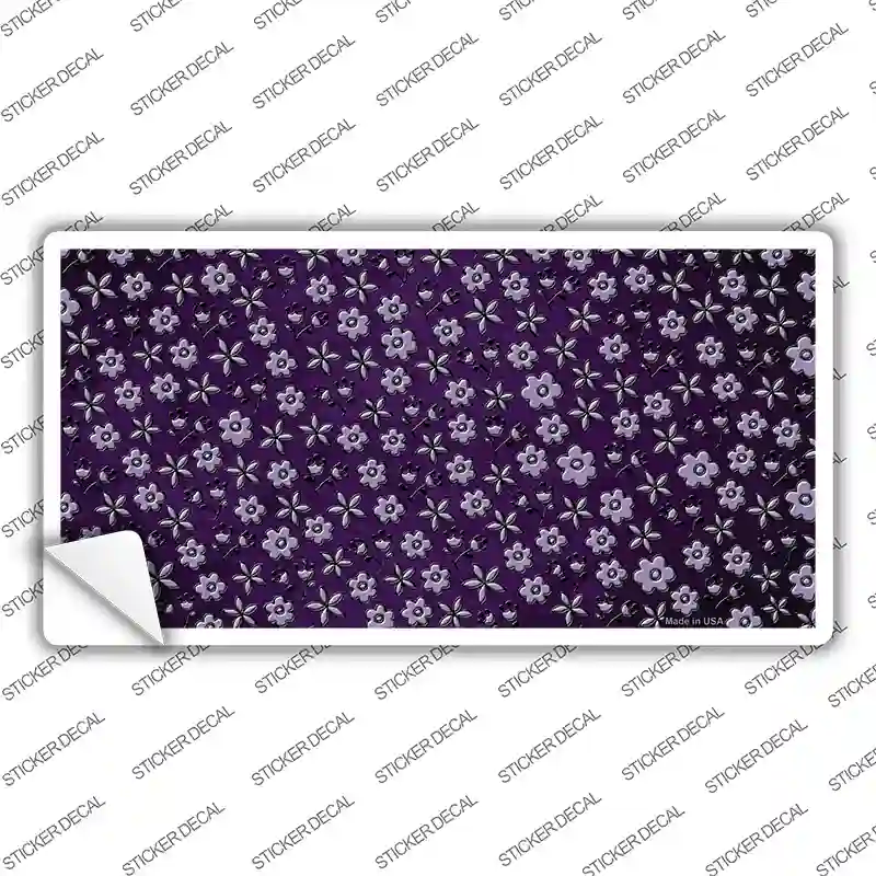 Purple  Flowers Oil Rubbed Novelty Sticker Decal