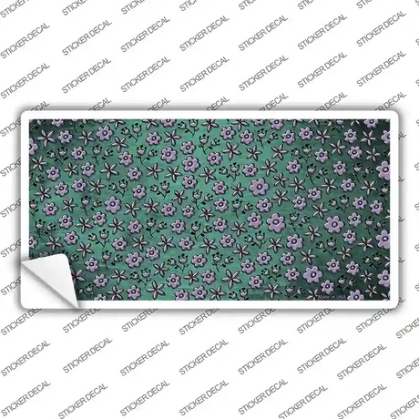Mint Purple Flowers Oil Rubbed Novelty Sticker Decal