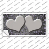 Gray Purple Flowers Hearts Oil Rubbed Novelty Sticker Decal