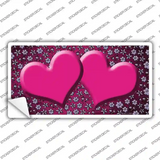 Pink Purple Flowers Hearts Oil Rubbed Novelty Sticker Decal