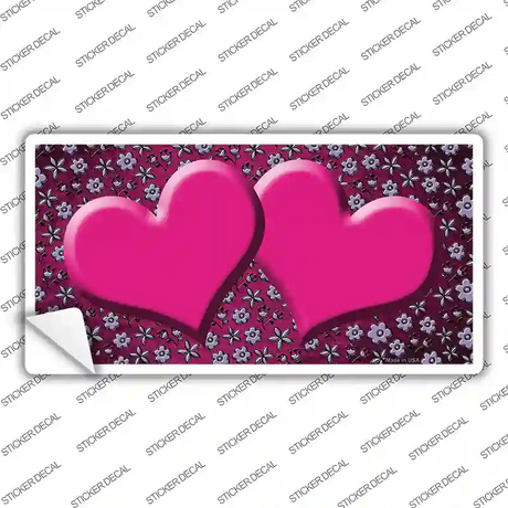 Pink Purple Flowers Hearts Oil Rubbed Novelty Sticker Decal