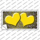 Yellow Purple Flowers Hearts Oil Rubbed Novelty Sticker Decal