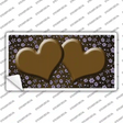 Brown Purple Flowers Hearts Oil Rubbed Novelty Sticker Decal