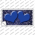 Blue Purple Flowers Hearts Oil Rubbed Novelty Sticker Decal