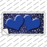 Blue Purple Flowers Hearts Oil Rubbed Novelty Sticker Decal