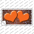 Orange Purple Flowers Hearts Oil Rubbed Novelty Sticker Decal
