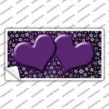 Purple Flowers Hearts Oil Rubbed Novelty Sticker Decal