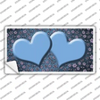 Light Blue Purple Flowers Hearts Oil Rubbed Novelty Sticker Decal