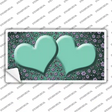 Mint Purple Flowers Hearts Oil Rubbed Novelty Sticker Decal