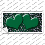 Green Purple Flowers Hearts Oil Rubbed Novelty Sticker Decal