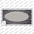 Gray Purple Flowers Oval Oil Rubbed Novelty Sticker Decal