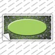 Lime Green Purple Flowers Oval Oil Rubbed Novelty Sticker Decal