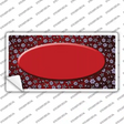 Red Purple Flowers Oval Oil Rubbed Novelty Sticker Decal