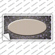 Tan Purple Flowers Oval Oil Rubbed Novelty Sticker Decal