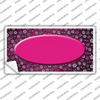 Pink Purple Flowers Oval Oil Rubbed Novelty Sticker Decal