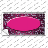 Pink Purple Flowers Oval Oil Rubbed Novelty Sticker Decal