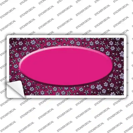 Pink Purple Flowers Oval Oil Rubbed Novelty Sticker Decal