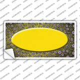 Yellow Purple Flowers Oval Oil Rubbed Novelty Sticker Decal